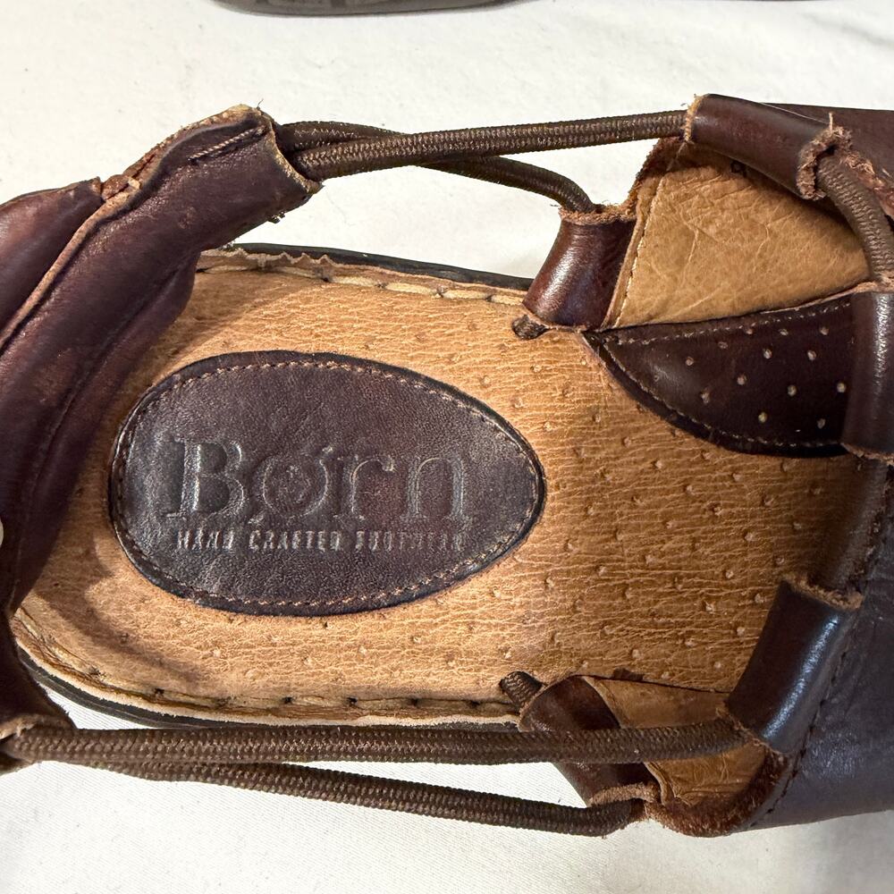 Born Shoes Slingback Brown Leather Boho Hippie Grunge Comfort Casual Mules 9M - Picture 6 of 9